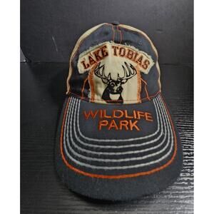 Lake Tobias‎ Wildlife Park PA embroidered strapback Hat Cap Black Orange Antlers